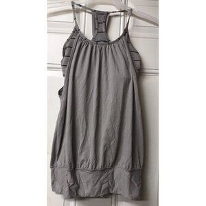 Lululemon size 6 Grey racerback athletic built in bra tank top double dutch